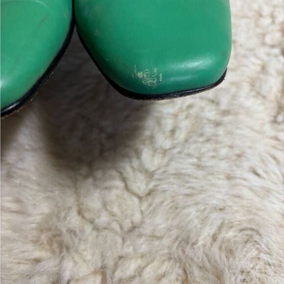 Talbots Green Leather Mules with Bow Detail size 8.5 Narrow - Picture 5 of 8